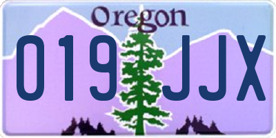 OR license plate 019JJX