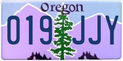 OR license plate 019JJY