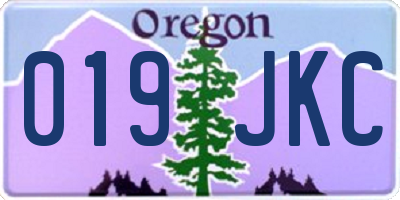 OR license plate 019JKC