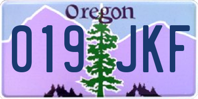 OR license plate 019JKF