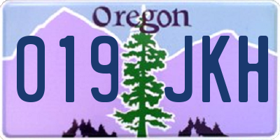 OR license plate 019JKH