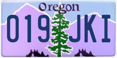 OR license plate 019JKI