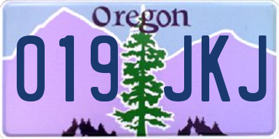 OR license plate 019JKJ