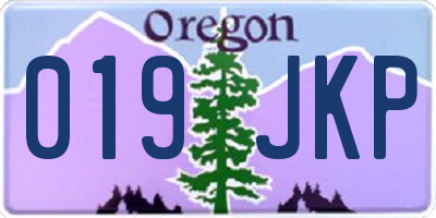 OR license plate 019JKP