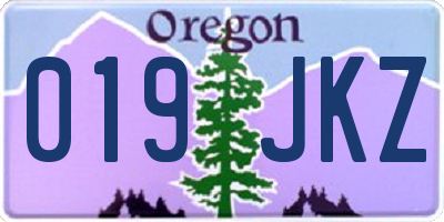 OR license plate 019JKZ