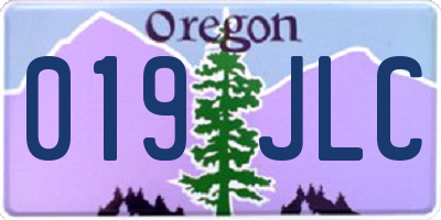 OR license plate 019JLC