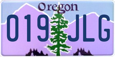 OR license plate 019JLG