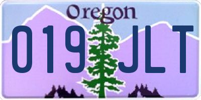 OR license plate 019JLT