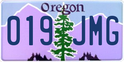 OR license plate 019JMG