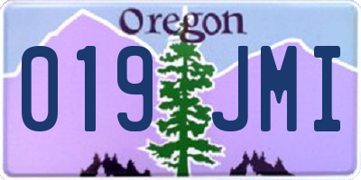 OR license plate 019JMI