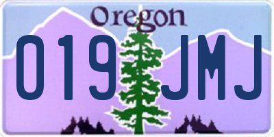 OR license plate 019JMJ