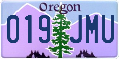 OR license plate 019JMU
