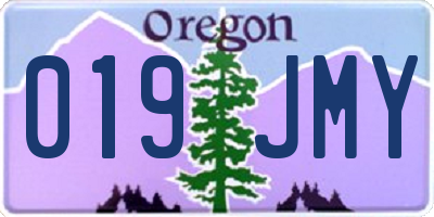 OR license plate 019JMY