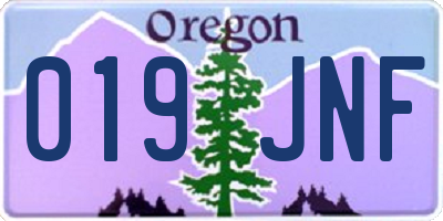 OR license plate 019JNF