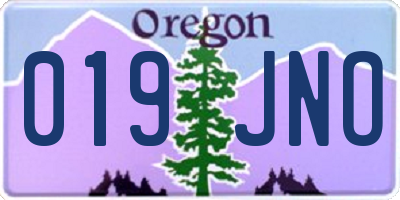 OR license plate 019JNO