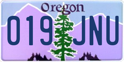 OR license plate 019JNU