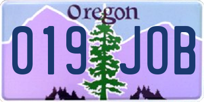 OR license plate 019JOB