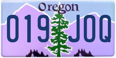 OR license plate 019JOQ