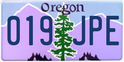 OR license plate 019JPE