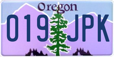 OR license plate 019JPK