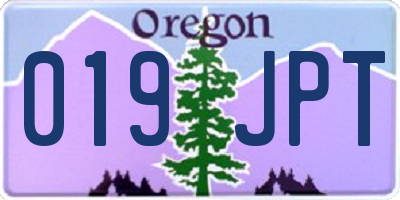 OR license plate 019JPT