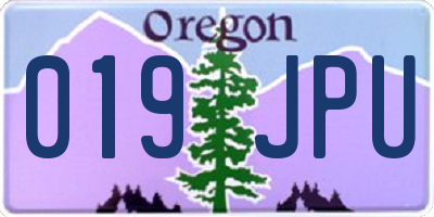 OR license plate 019JPU