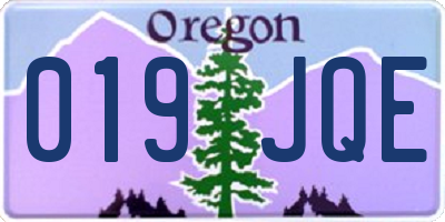 OR license plate 019JQE
