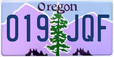 OR license plate 019JQF