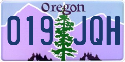 OR license plate 019JQH