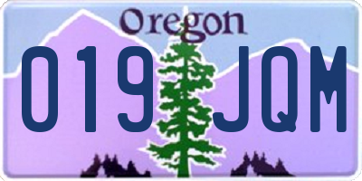 OR license plate 019JQM