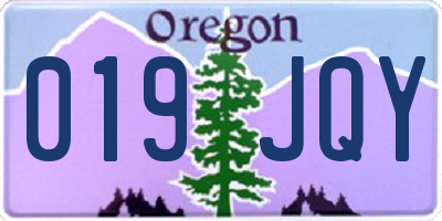 OR license plate 019JQY