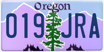OR license plate 019JRA