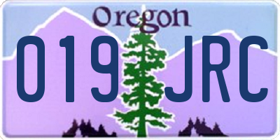 OR license plate 019JRC