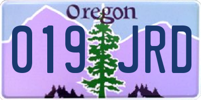 OR license plate 019JRD