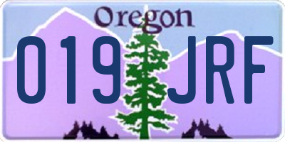 OR license plate 019JRF