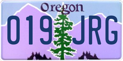 OR license plate 019JRG