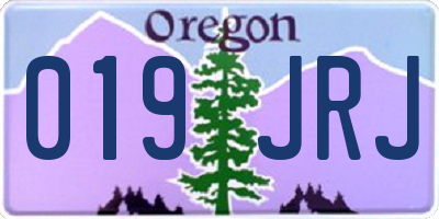 OR license plate 019JRJ