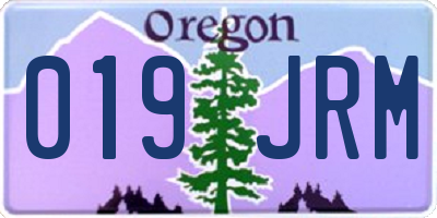 OR license plate 019JRM