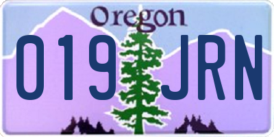 OR license plate 019JRN