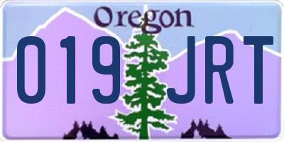 OR license plate 019JRT