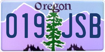 OR license plate 019JSB