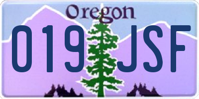 OR license plate 019JSF