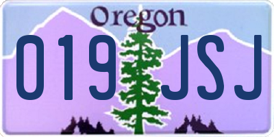 OR license plate 019JSJ
