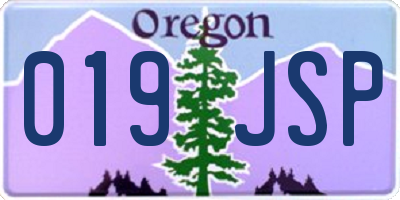 OR license plate 019JSP