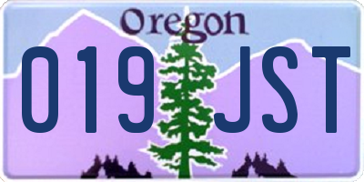 OR license plate 019JST