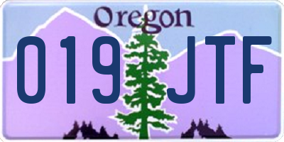 OR license plate 019JTF