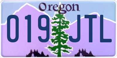 OR license plate 019JTL