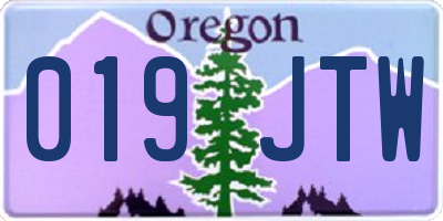 OR license plate 019JTW