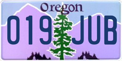 OR license plate 019JUB