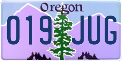 OR license plate 019JUG
